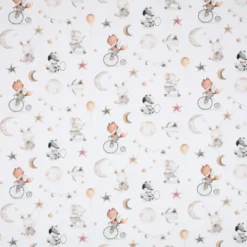 Tissu coton Sleepy motif animaux naturel - OEKO TEX