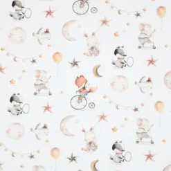 Tissu coton Sleepy motif animaux naturel - OEKO TEX