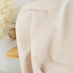 Tissu coton Tassi motif petit pois fond Galet - OEKO TEX