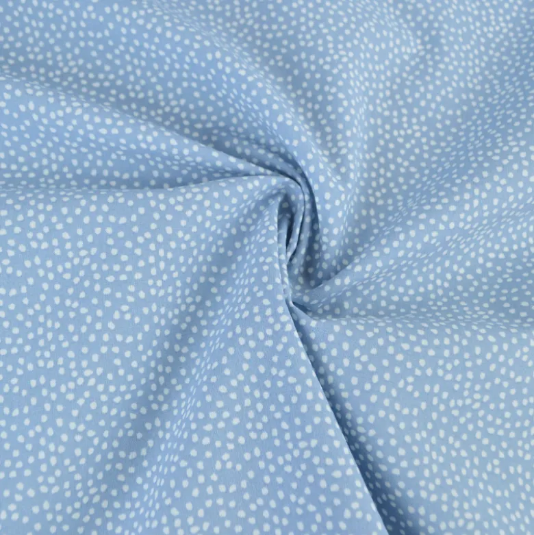 Tissu coton Tassi motif petit pois fond bleu baltique - OEKO TEX