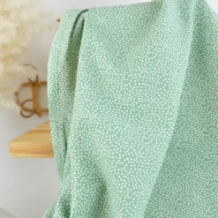 Tissu coton Tassi motif petit pois fond Romarin - OEKO TEX