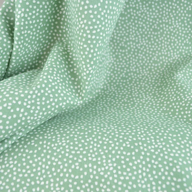 Tissu coton Tassi motif petit pois fond Romarin - OEKO TEX