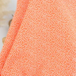 Tissu coton Tassi motif petit pois fond Orange - OEKO TEX