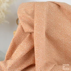 Tissu coton Tassi motif petit pois fond caramel - OEKO TEX