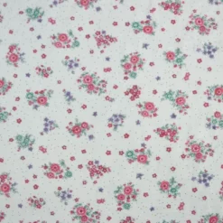 Tissu coton texturé fleurs Liberty – Blanc fond blanc