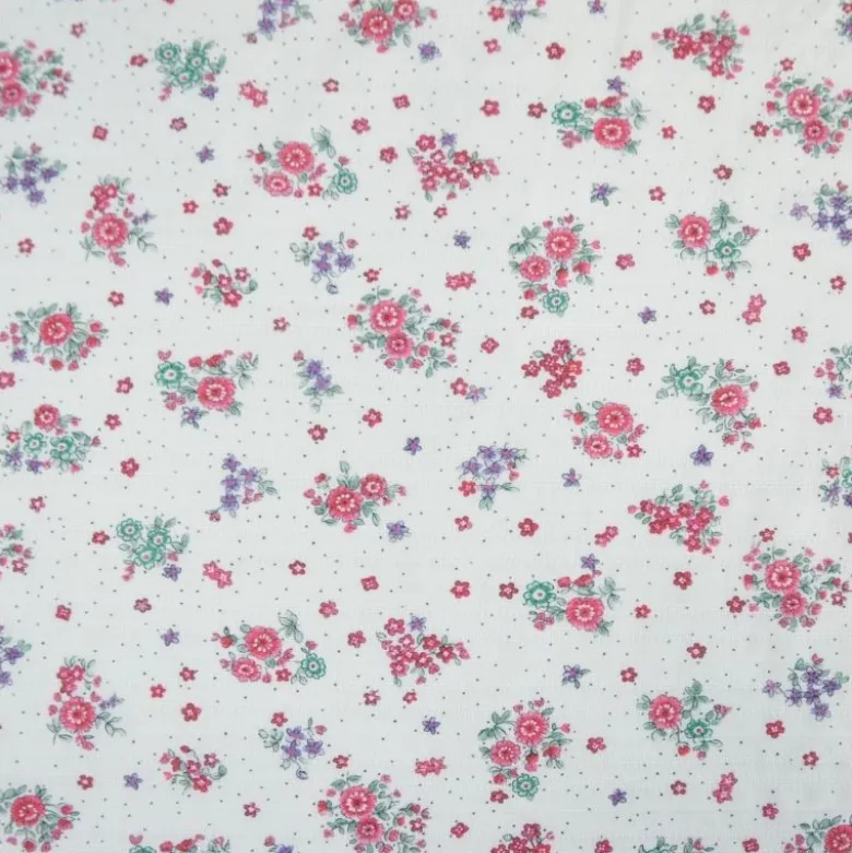 Tissu coton texturé fleurs Liberty – Blanc fond blanc