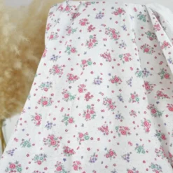 Tissu coton texturé fleurs Liberty – Blanc fond blanc