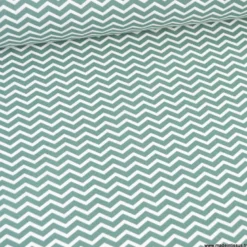 Tissu coton Tezy motif zigzag chevrons Thym - OEKO TEX