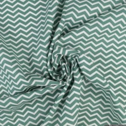 Tissu coton Tezy motif zigzag chevrons Thym - OEKO TEX