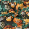Tissu coton Tiny Wild façon 3D - Motif animaux de la Savane