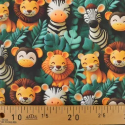Tissu coton Tiny Wild façon 3D - Motif animaux de la Savane