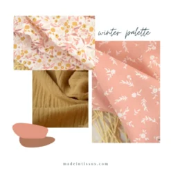 Tissu coton Tisania imprimé fleurs Marsala et Ocre - OEKO TEX