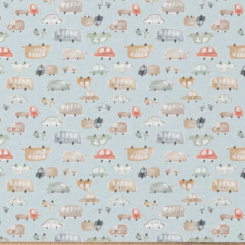 Tissu coton Tootoot motif voitures et scooters -OEKO TEX