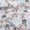 Tissu coton Tutute motif oursons et lapins en voiture vintage - OEKO TEX
