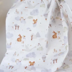 Tissu coton Volvie motif animaux et montgolfières - OEKO TEX