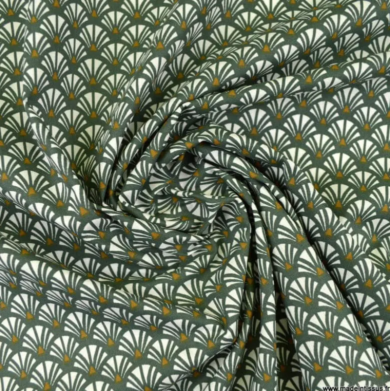 Tissu coton Yazo imprimé écailles grises - OEKO TEX