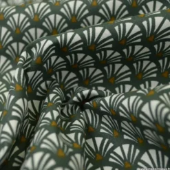 Tissu coton Yazo imprimé écailles grises - OEKO TEX