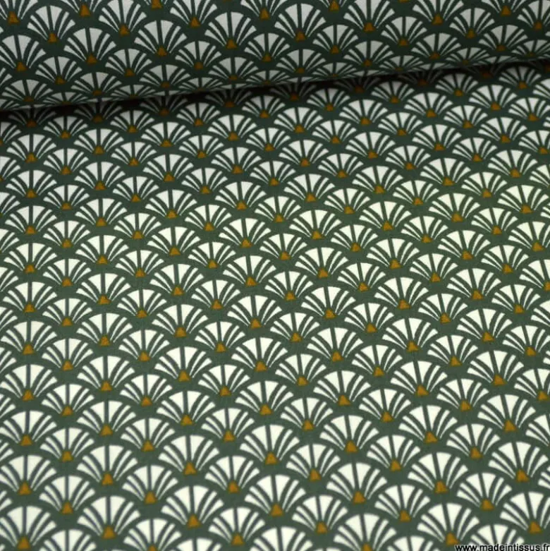 Tissu coton Yazo imprimé écailles grises - OEKO TEX