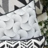 Tissu coton York enduit motifs graphique noir et blanc