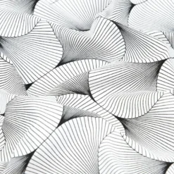 Tissu coton York enduit motifs graphique noir et blanc