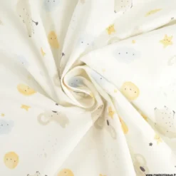 Tissu Coton Zipopo mixte motif koalas et hippopotames - OEKO TEX