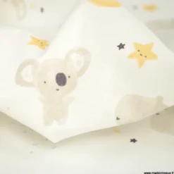 Tissu Coton Zipopo mixte motif koalas et hippopotames - OEKO TEX