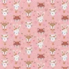 Tissu cretonne coton Anibel têtes d’animaux rose -OEKO TEX