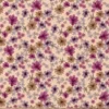 Tissu cretonne coton Aster fleurs violettes fond pêche