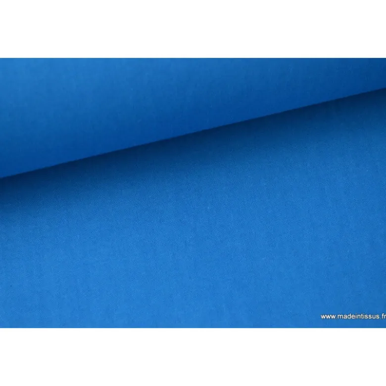 Tissu cretonne coton Bleu Ceramique - OEKO TEX