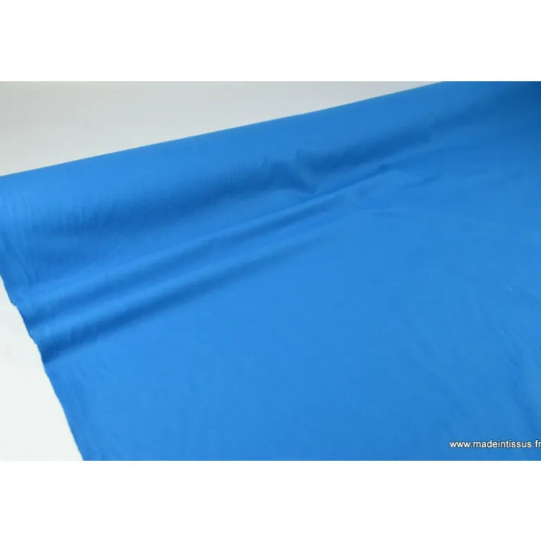 Tissu cretonne coton Bleu Ceramique - OEKO TEX