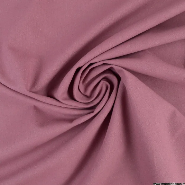 Tissu cretonne coton Bois de rose - OEKO TEX