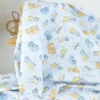 Tissu cretonne coton Cammy motif camions de chantier fond bleu