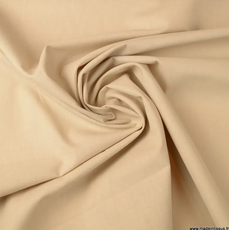 Tissu cretonne coton coloris Lin - OEKO TEX