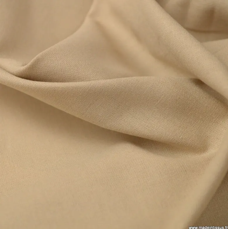 Tissu cretonne coton coloris Lin - OEKO TEX