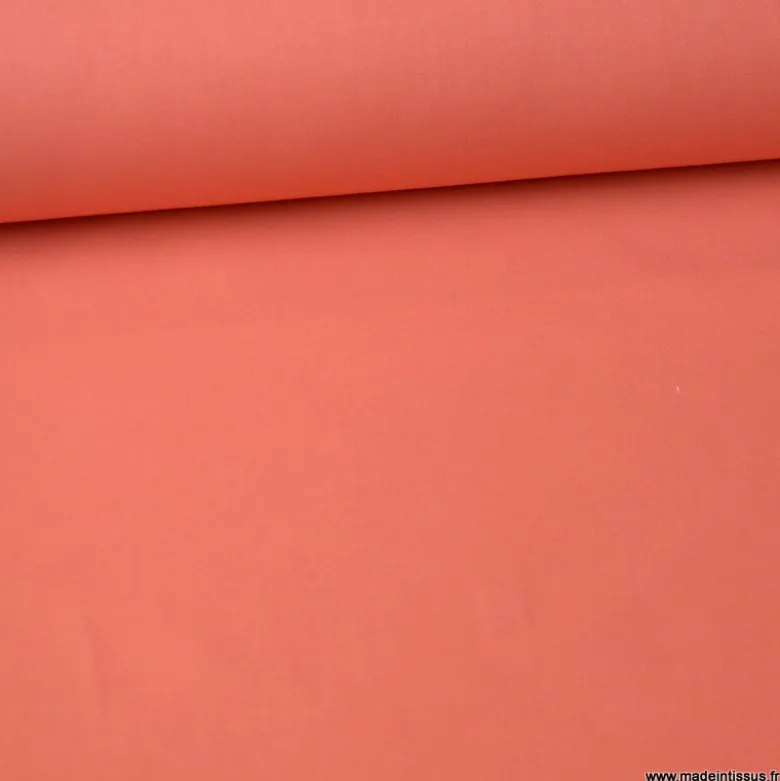 Tissu cretonne coton Corail - OEKO TEX