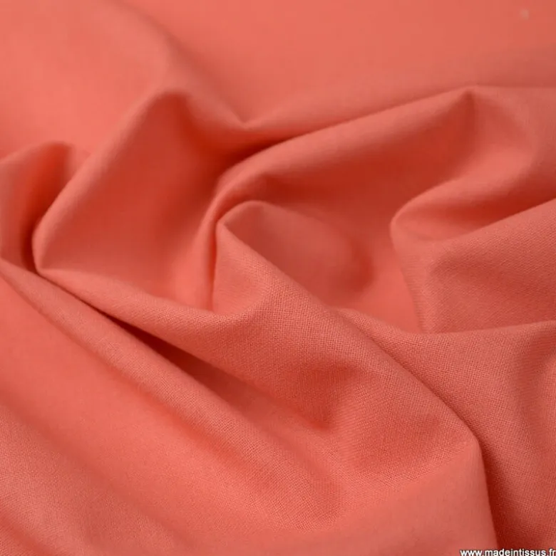 Tissu cretonne coton Corail - OEKO TEX