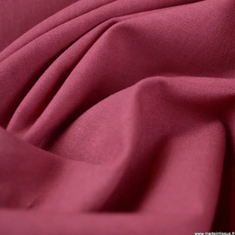 Tissu cretonne coton Framboise - OEKO TEX
