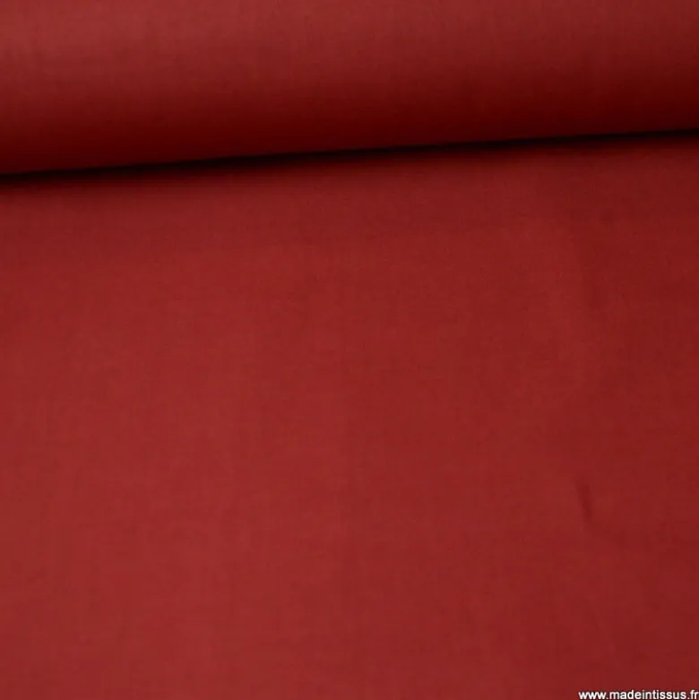 Tissu cretonne coton Grenat - OEKO TEX