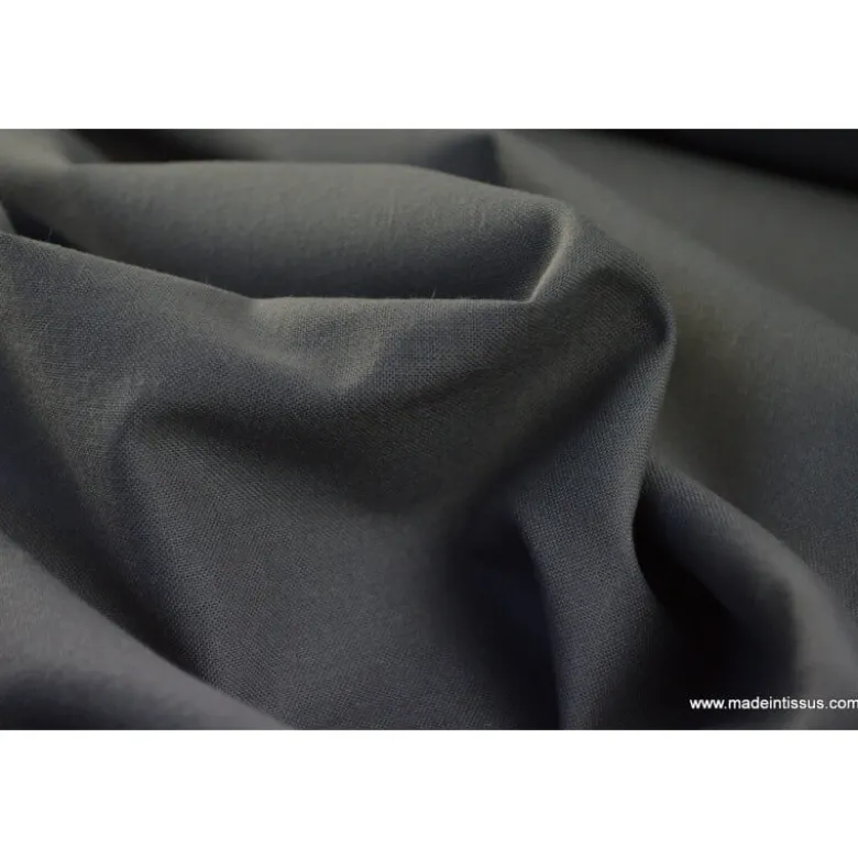 Tissu cretonne coton gris Flanelle - OEKO TEX