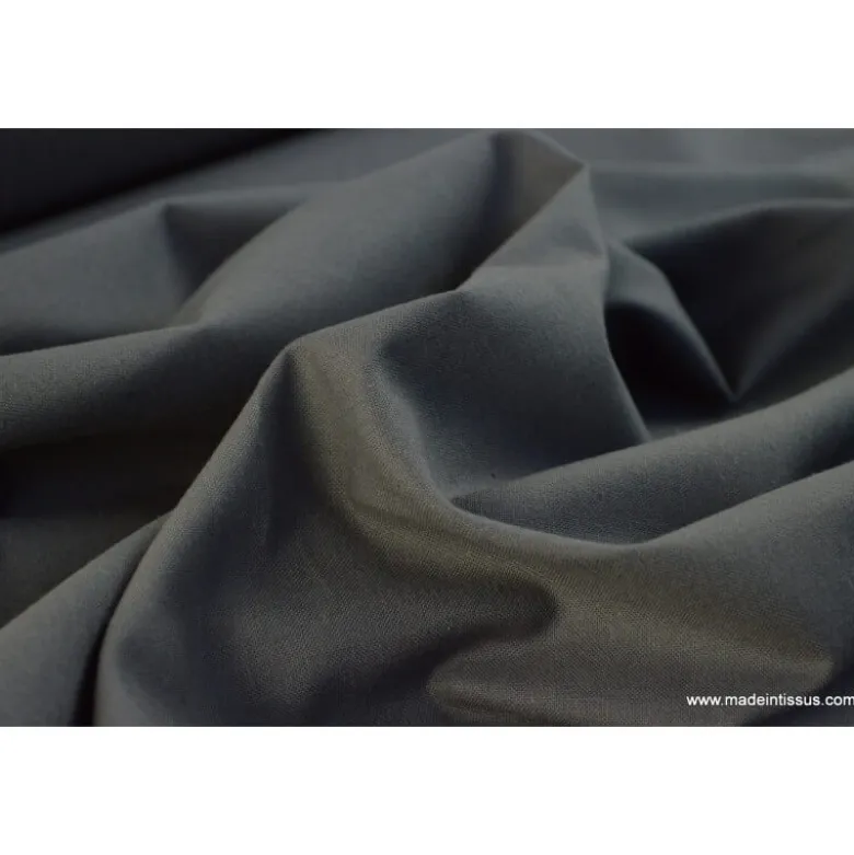 Tissu cretonne coton gris Flanelle - OEKO TEX