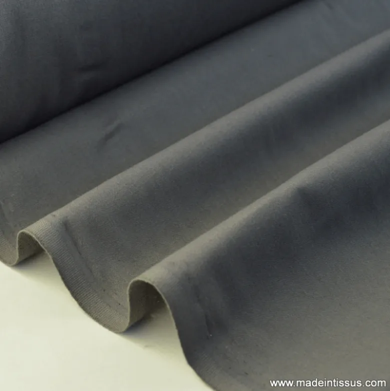 Tissu cretonne coton gris Flanelle - OEKO TEX