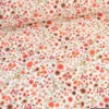 Tissu cretonne coton Hortense fleurs rouges fond écru