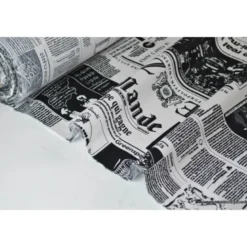 Tissu Cretonne coton imprimé Journal