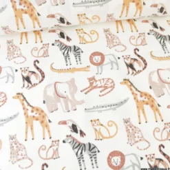 Tissu cretonne coton Kassem motif animaux de la savane -OEKO TEX