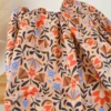 Tissu cretonne coton Lafleur fleurs rouge & bleu fond beige