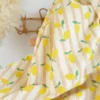 Tissu cretonne coton Lime motif citrons fond écru - OEKO TEX