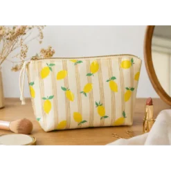 Tissu cretonne coton Lime motif citrons fond écru - OEKO TEX