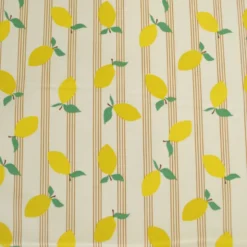 Tissu cretonne coton Lime motif citrons fond écru - OEKO TEX