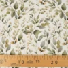 Tissu cretonne coton Luara feuillage vert fond blanc