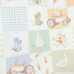 Tissu cretonne coton Magdy motif patchwork de la ferme -OEKO TEX